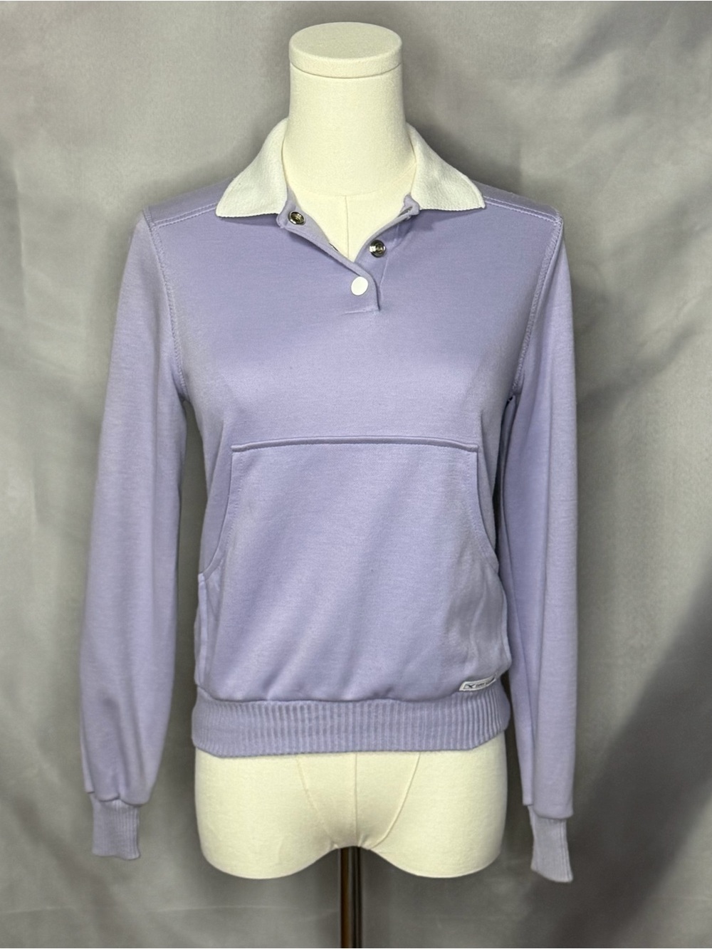 Bay Club by Catalina Light Lavender Collared Pullover Sweatshirt 80s Vintage
